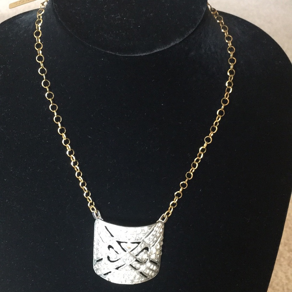 MK Trunk Chain Necklace /Crystals Pendant